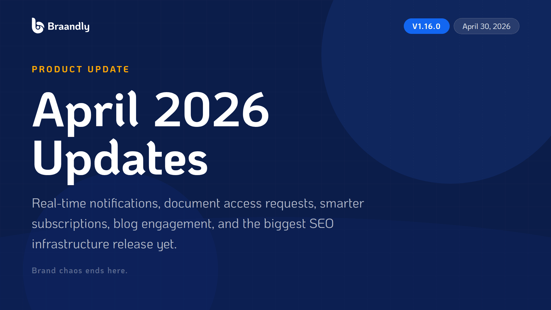 What’s New in Braandly: April 2026 Update (v1.16.0)